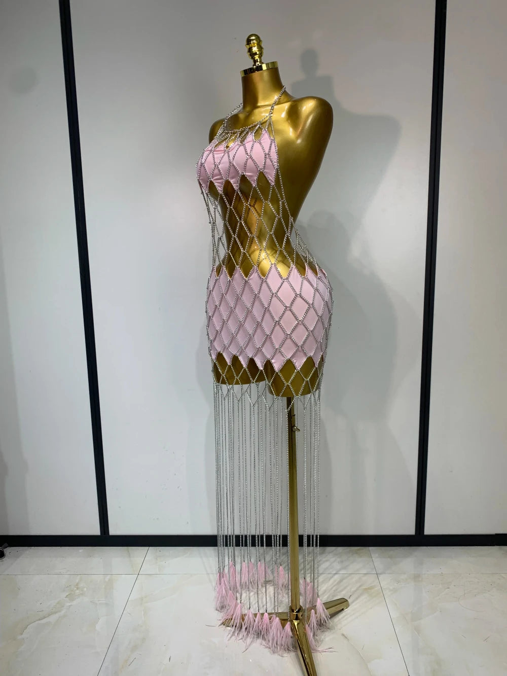 The Diamond Muse Crystal Mesh Dress