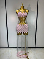 The Diamond Muse Crystal Mesh Dress