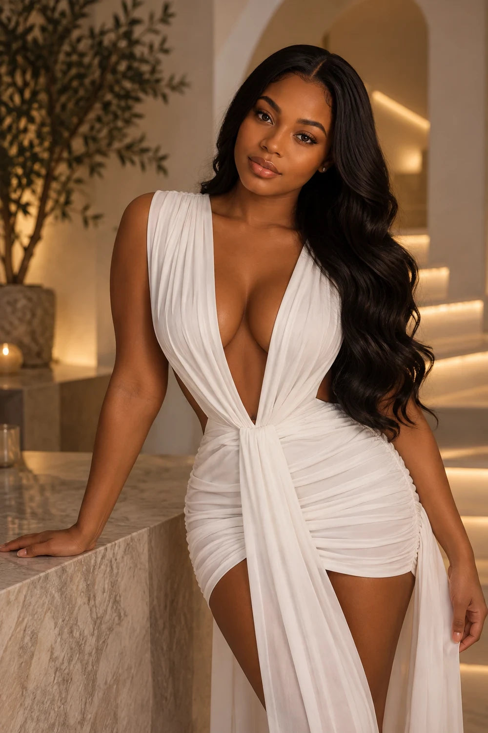 Ivory Godess Mini Dress