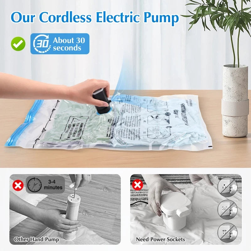 Travel Vacuum Storage Bag Set with Electric Pump