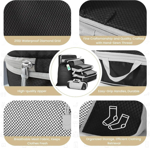 Travel Compressed Packing Cubes Storage Organizer Set