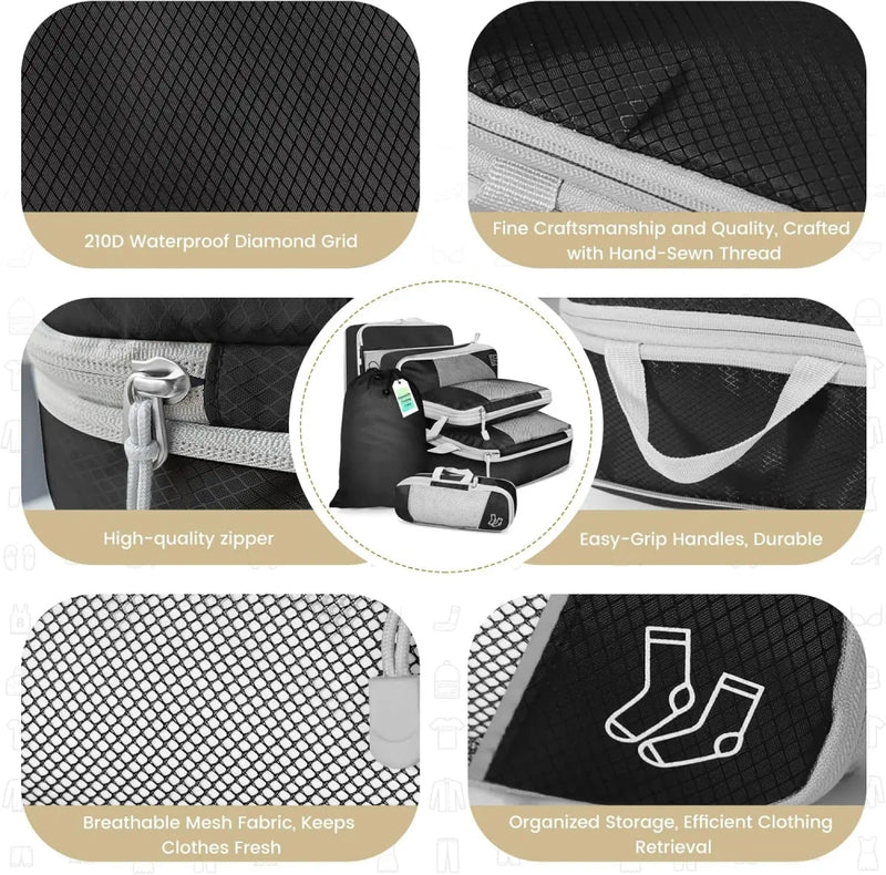 Travel Compressed Packing Cubes Storage Organizer Set
