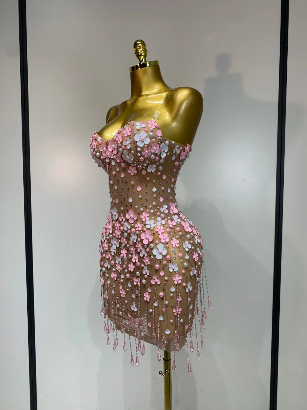 Rosé Blossom Mini Dress