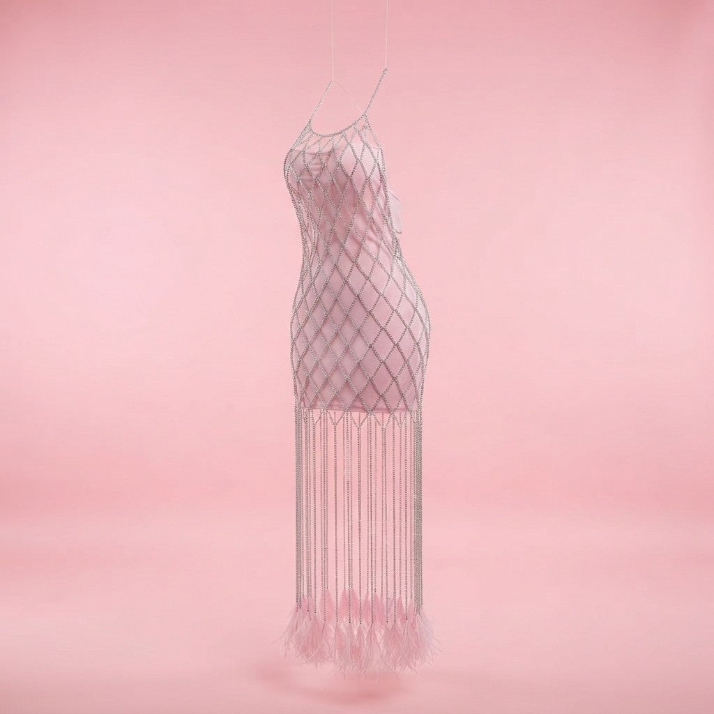 The Diamond Muse Crystal Mesh Dress