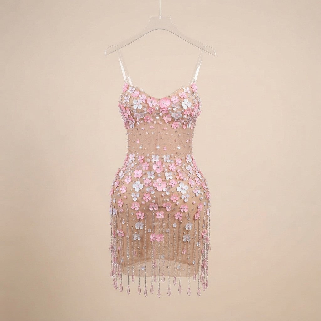 Rosé Blossom Mini Dress